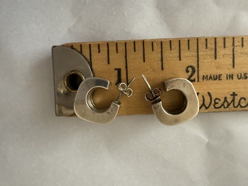 Chunky Hoop Sterling Silver Earrings - Picture 3 of 6