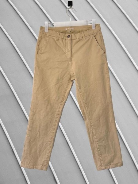 Women Barbour Trousers Beige Cotton S