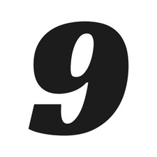 Racing Number 9 Font Vinyl Decal Nine Race Sports Font Sticker