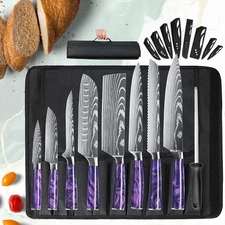 8PCS Knife Set Kitchen Knife Set 6 Sharp Cutting Knives with Sheath for Cooking