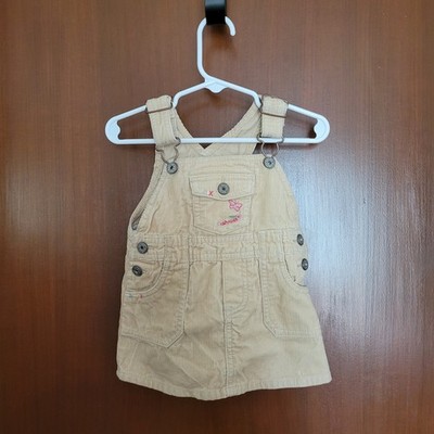 Oshkosh B'gosh Tan Beige Corduroy Overalls With Diaper Cover Girls 12 Months