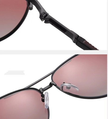 Night Vision Anti UV400 Eyewear Metal Large Frame Unisex Polarized Sunglasses - Picture 7 of 20