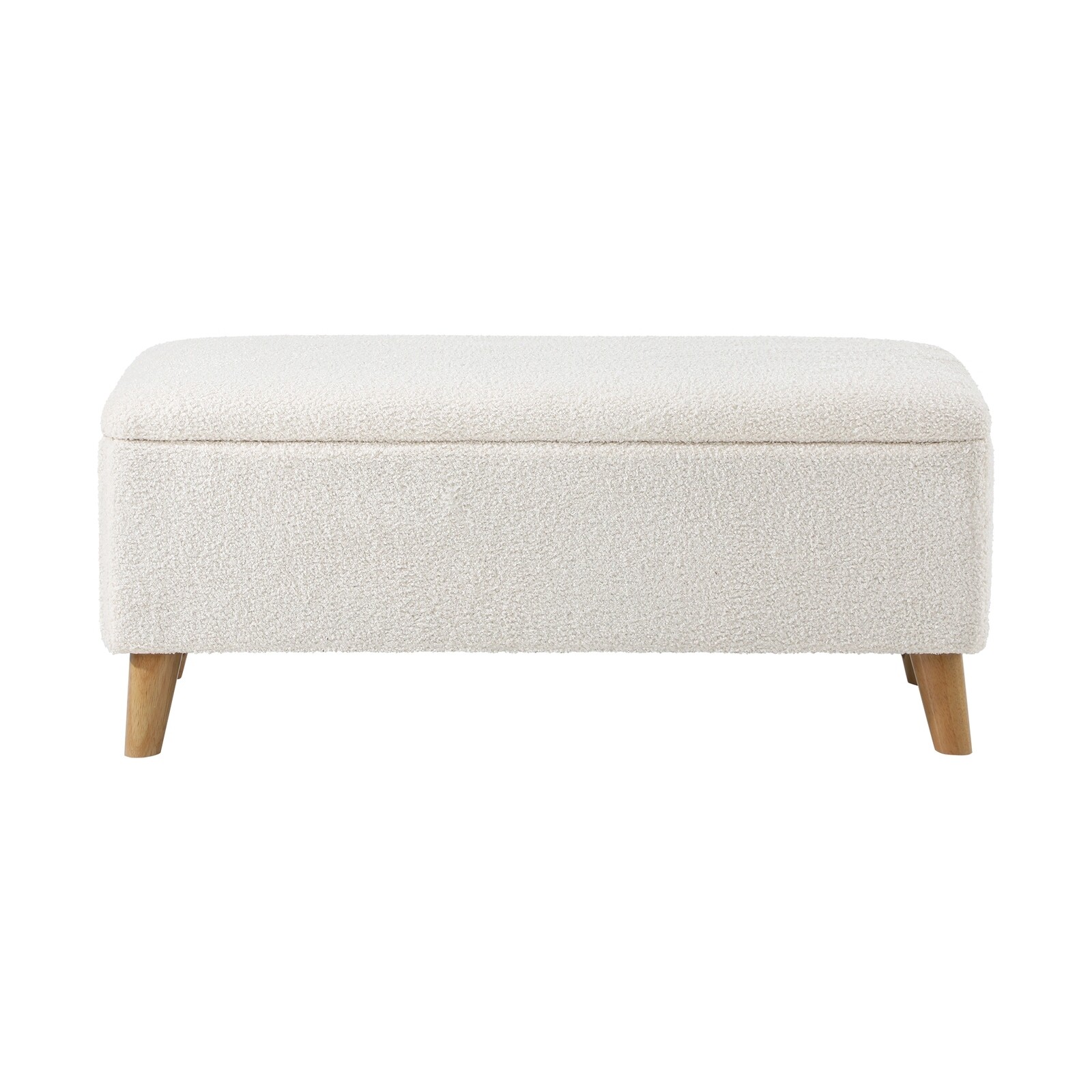 Oikiture Storage Ottoman Blanket Box Chest Toy Foot Stool LARGE Sherpa White eBay