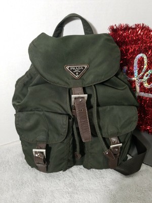 prada green backpack