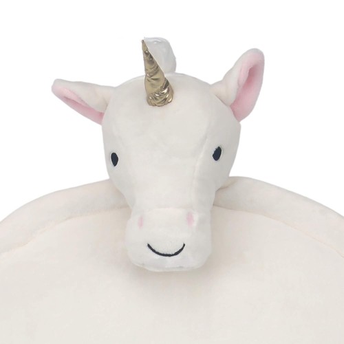 Lambs & Ivy Unicorn Baby Play Mat with 3-Dimensional Head - White - Picture 6 of 6