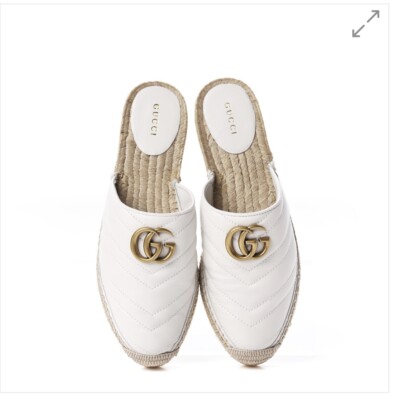 Gucci Double G Espadrille Slip On Slide Charlotte Size 40