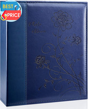 Photo Album 8X10 Clear Pages Pockets Leathe Cover Slip Slide in Photo Album Hold