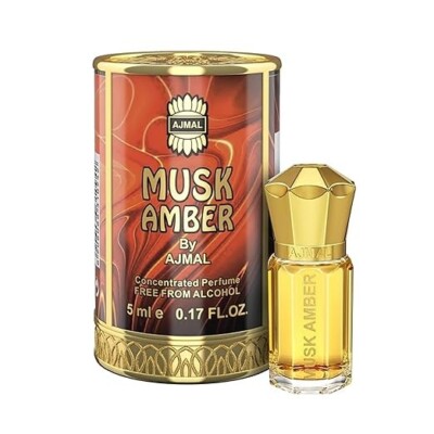 AJMAL Musk Amber Liquid Attar | Woody & Spicy Fragrance | Non-Alcoholic SF