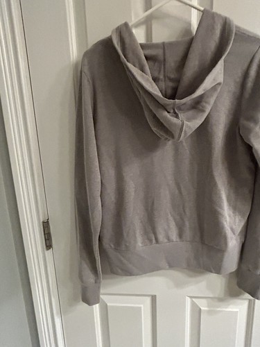 Girls There Abouts Gray Front Zip Jacket With Attached Hood-Size 16 - Picture 7 of 10