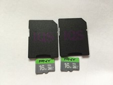 Lot of 2pcs USED PNY micro SDHC 16 GB MEMORY CARD  ADAPTERs for cell,cameras