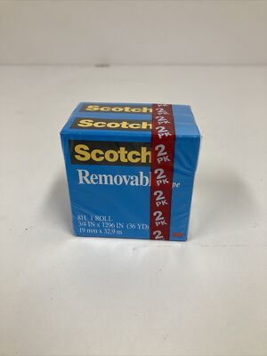 New Scotch Removable Tape 811 2PK 3/4'' x 1296'' 1'' Core Transparent 2/Pack 8112PK