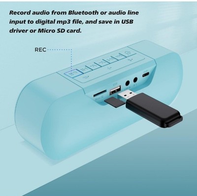 Ezcap221 Portable Bluetooth Audio Digitizer & Speaker, Record & Play 12W Stereo
