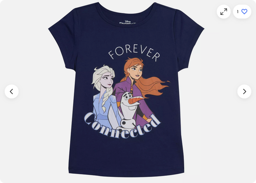 DISNEY FROZEN GIRLS 4 PK T-SHIRTS FOREVER CONNECTED (MULTI COLOR 5)NWT - Picture 4 of 5