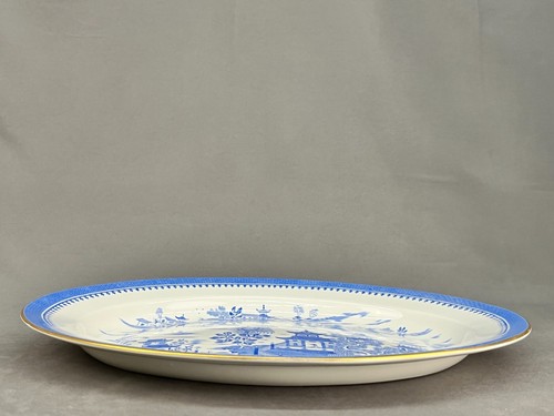 Antique Royal Worcester 18 3/4" Chinoiserie BLUE WILLOW B735 Platter c 1891 MINT - Picture 6 of 8