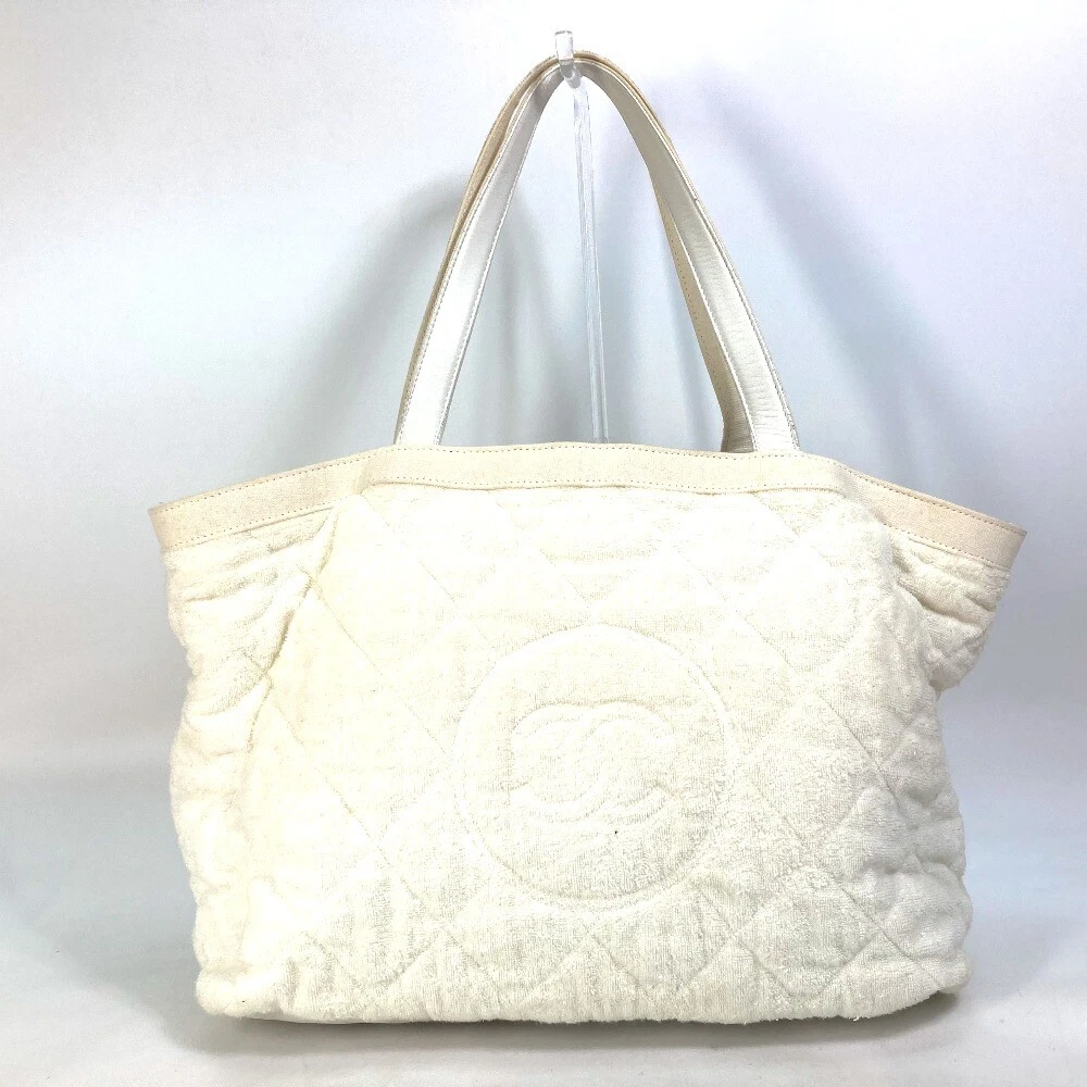 white chanel beach bag