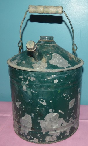 Vintage AT&SF RY SANTA FE RAILWAY Railroad Galvanized Oil Bucket Can Kerosene
