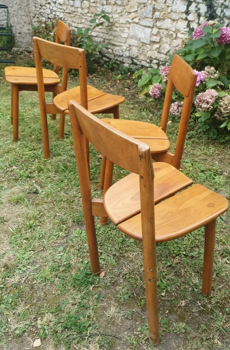 4 chaises Pierre Gautier-Delaye, éditeur Vergnères années 50 | eBay