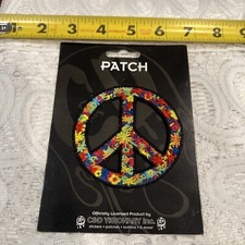 Peace Sign with Flowers - Iron on Patch Embroidered C Dl Visionary 3.25