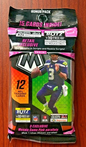 2021 NFL Panini Mosaic Football Multipack Cello Pack 15 cards w 3 Camo SEALED