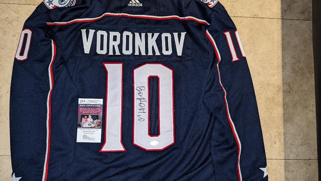 Dmitry Voronkov SIGNED COLUMBUS BLUE JACKETS ALT JERSEY WITH Dmitry Voronkov SIGNED COLUMBUS BLUE JACKETS ALT JERSEY WITH