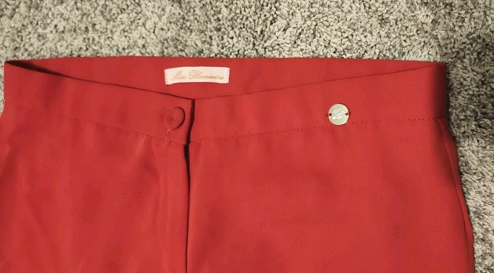 Vestido Miss Blumarine Niñas Brillo Parte Inferior Fluido Pantalones Talla 12 Rojo Foto 3 de 4