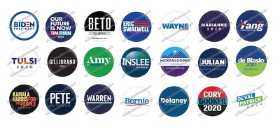 DEMOCRATIC CANDIDATES BUTTON SET - 2020 PRESIDENTIAL ELECTION - 21 pinbacks