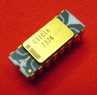 Intel C1101A PMOS 16 Pin Memory IC Ceramic/Gold with "Zebra" Gray Traces