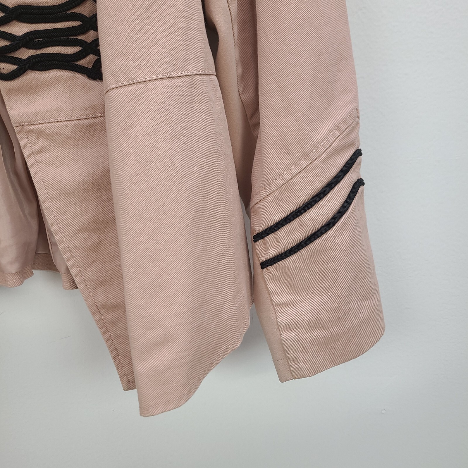 Torrid Military Style Jacket Women 4X Pink Tan Open Front Lined Long