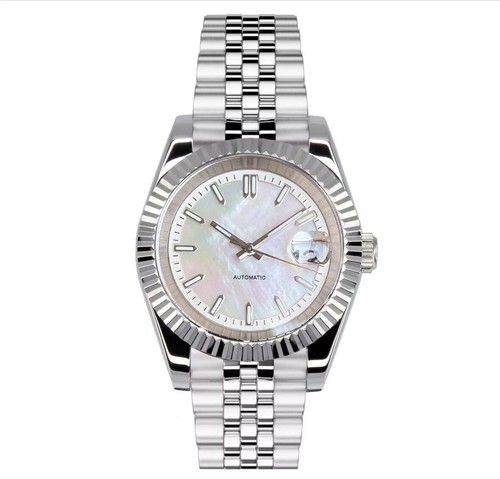 39mm NH35 White MOP Shell Dial Luminous Sapphire 20ATM Diving Men Watch Montres - Picture 3 of 8
