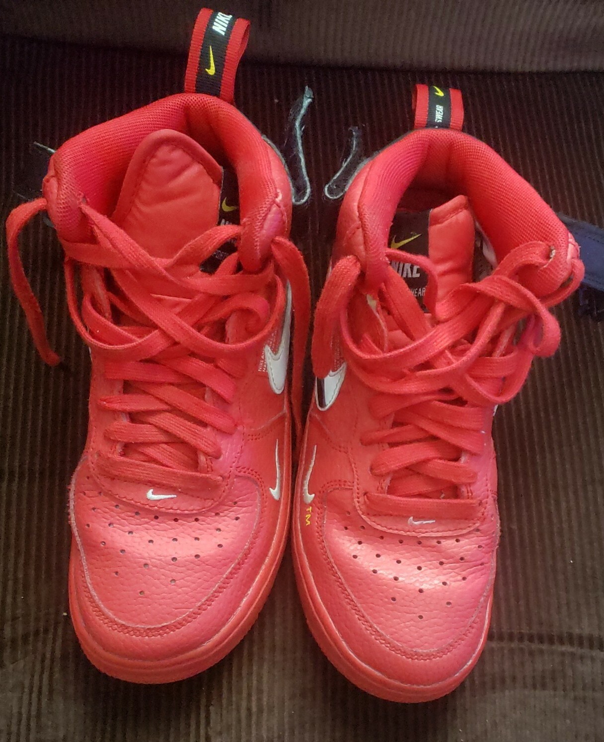 Nike Air Force 1 Mid LV8 Utility Kids 'University Red' AV3803-600 Size 4.5Y READ