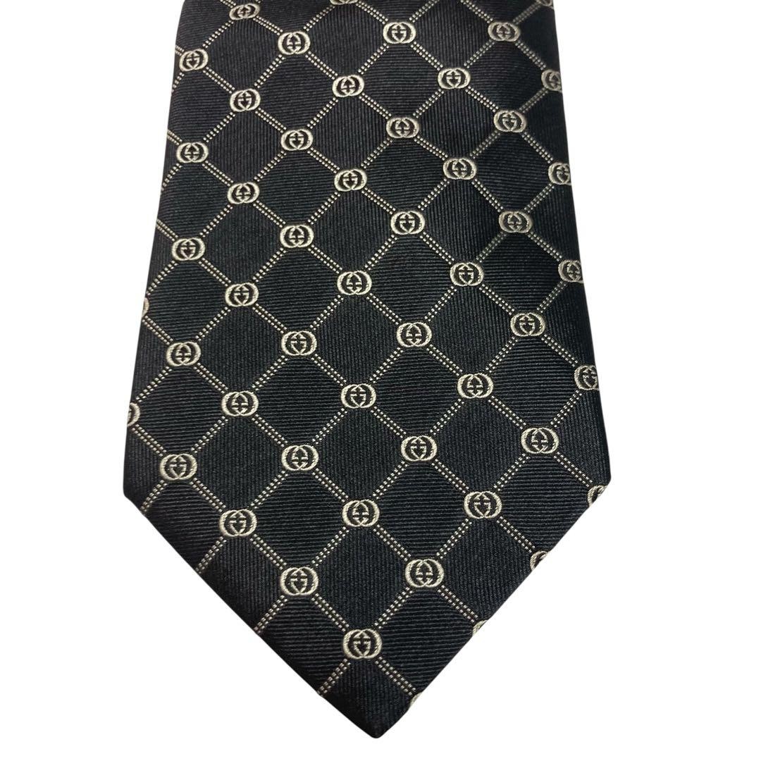 GUCCI Tie black GG pattern interlocking - image 3
