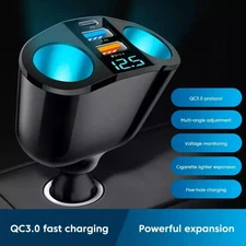 Car Cigarette Lighter Socket Adapter Dual USB Double Plug Charger Splitter 12V