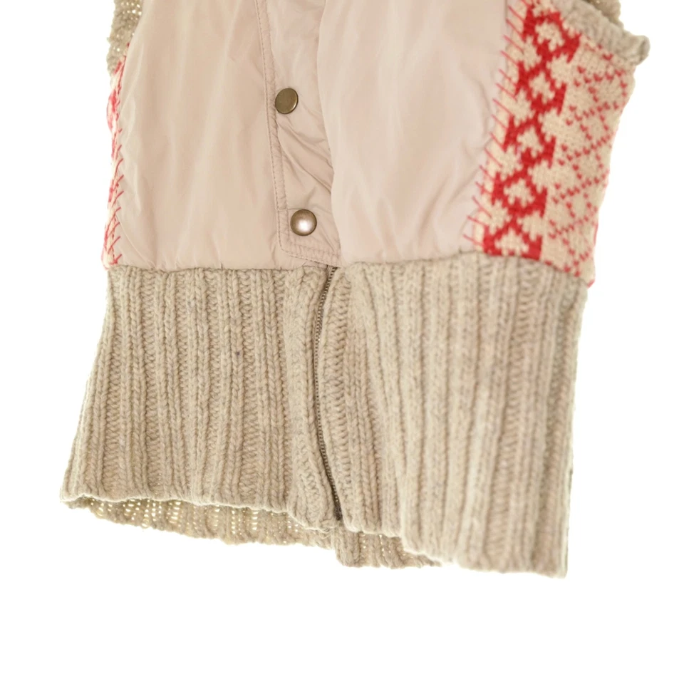 Chaleco Free People tejido en contraste con capucha rojo tostado acolchado cremallera botón a presión para mujer S Foto 4 de 4