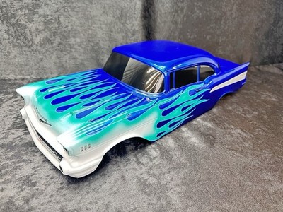CUSTOM PAINTED RC TRUCK BODY TRAXXAS E-REVO T/E MAXX LOSI LMT CLOD 57 CHEVY FIRE