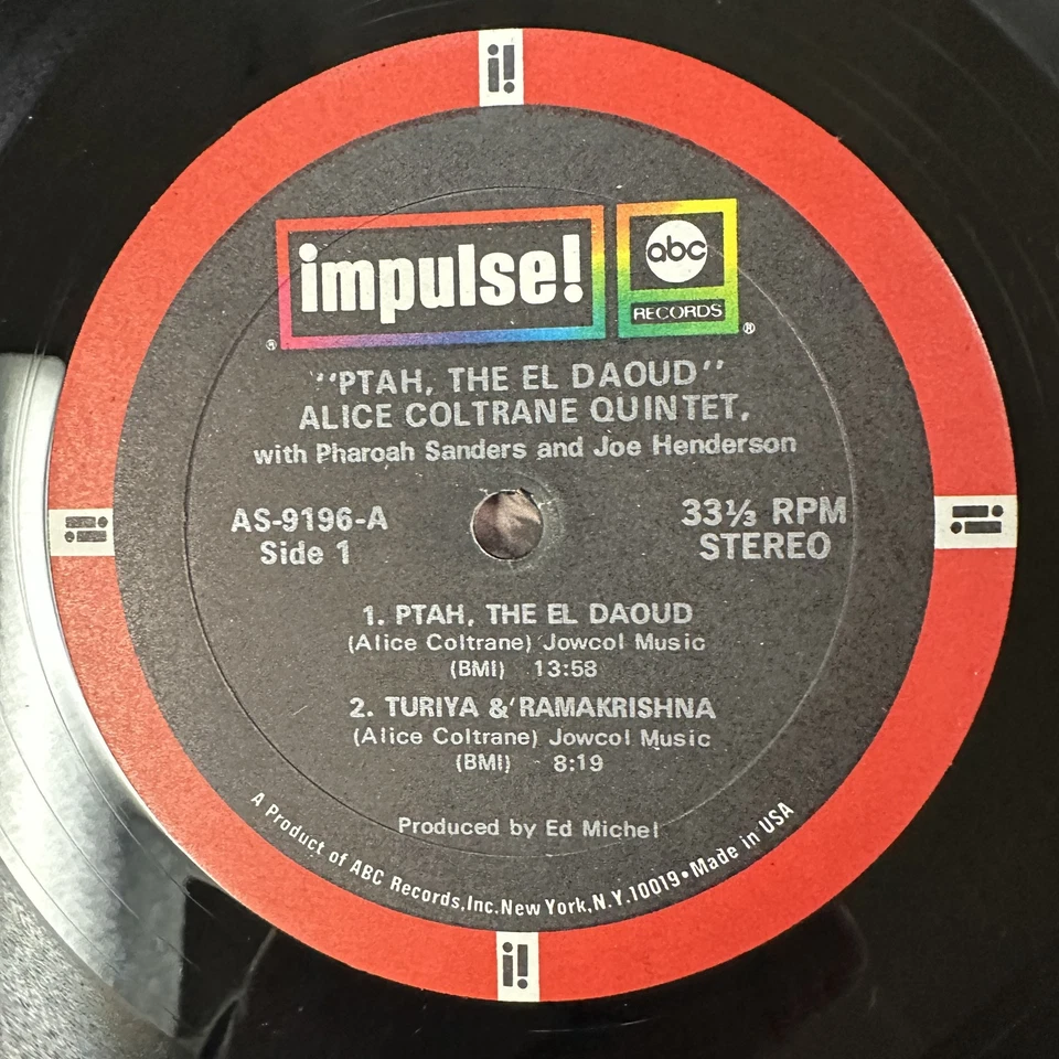 Ptah The El Daoud Record Vinyl Alice Coltrane Impulse AS-9196 - Image 3 of 4