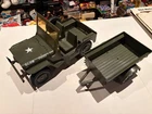 VINTAGE 1964 Hasbro GI JOE JEEP & TRAILER 7000 12" Scale Figures