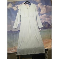 Talbots Long Sleeve V-Neck Knee Length Pink Stretchy Cotton Blend Nightgown S