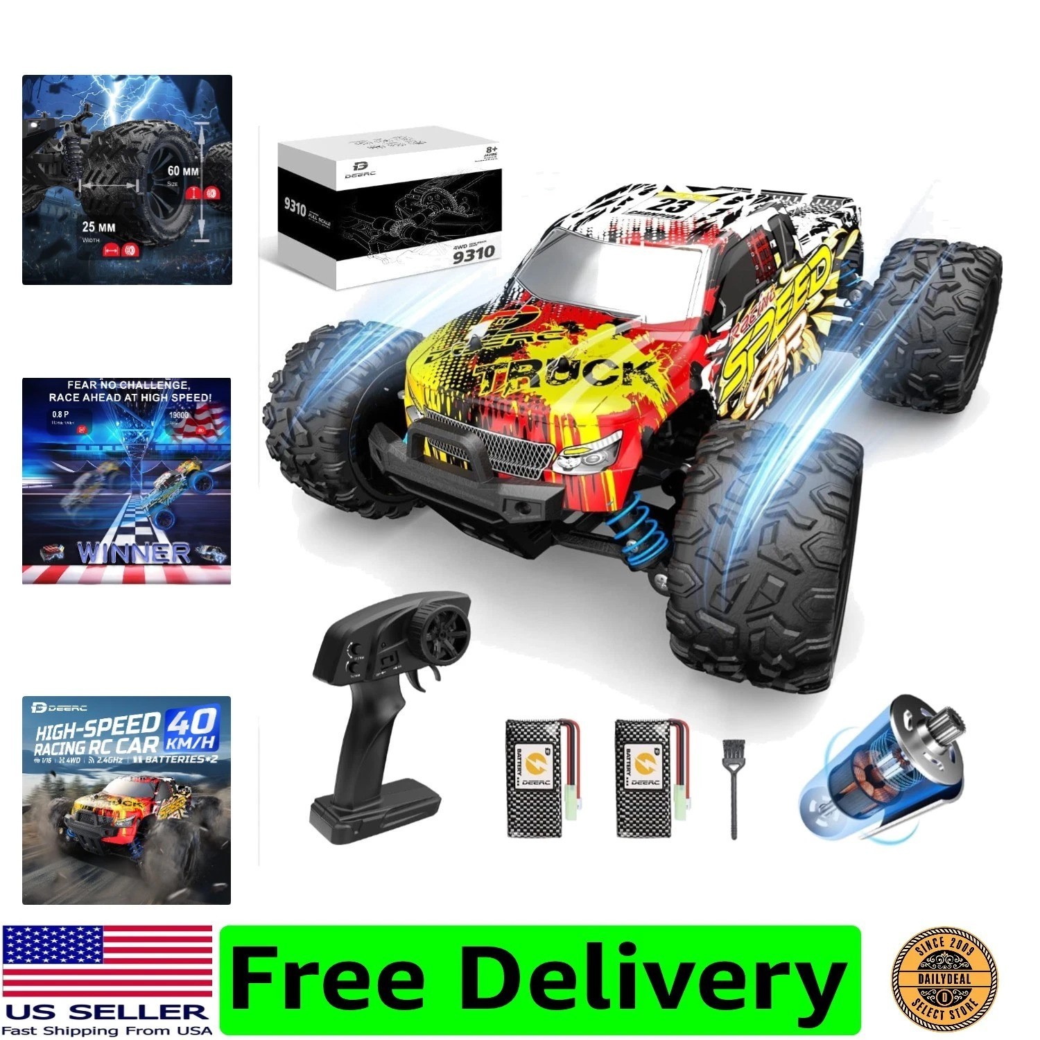 S High Speed Remote Control Car For Adults Kids 30+mph, 1:16 Scales 4wd...