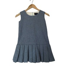 Oscar Dela Renta Pinafore Dress 100% Wool Sz 10Y Pleated Jumper Girl Twee Preppy