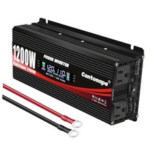 Car Power Inverter DC 12V to 110V/120V AC Converter with LCD 1200W Black