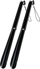 Shoe Horn Long Handle for Seniors - 16.5" Straight  Sturdy Long Shoe Horn for M