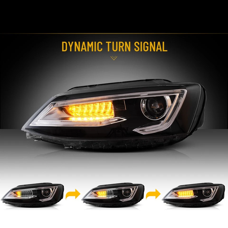Juego de faros LED DRL para Volkswagen Jetta 2011-2018 VLAND con reemplazo de ojos de demonio Foto 4 de 4