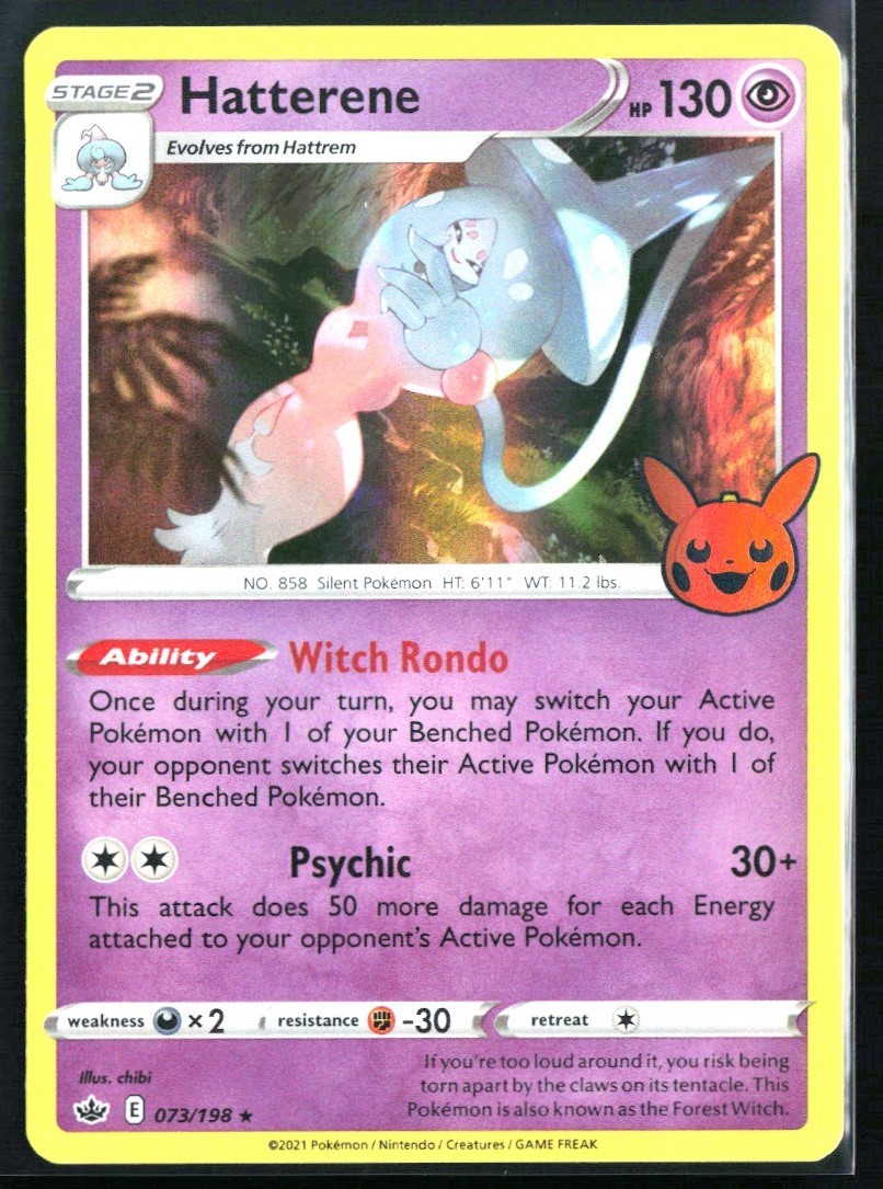 2021 Sword & Shield - Chilling Reign Hatterene #73 Holo Rare Pokemon Card