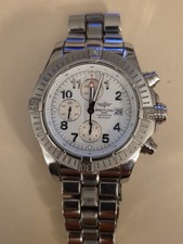 Breitling Super Avenger Chronograph Automatic White Arabic 1/4th second A13370 2