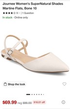 Journee SuperNatural Shades Pointed Toe Slingback Flats Ankle Strap Black 10