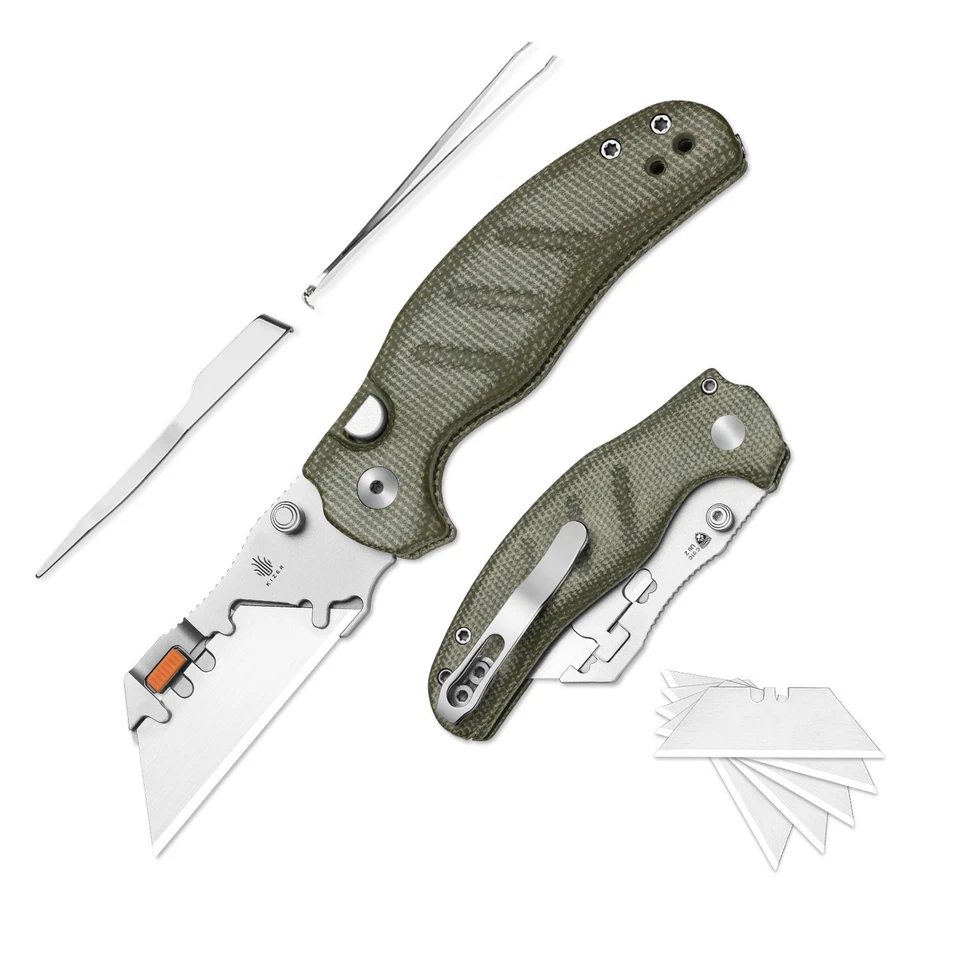 Kizer Sheepdog C01C Uti 2 Utility EDC Folding Knife Micarta Handle V3488.29JNA1