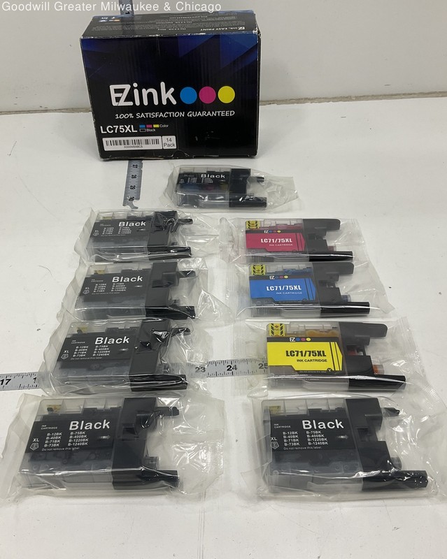 Lot of EZink LC75XL Printer Cartridges Black and Color