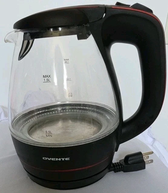 Ovente KG83B 1.5L Electric Water Kettle Black Intertek