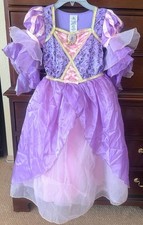 Disney Store Girls Rapunzel Deluxe Costume Gown Dress Princess Tangled Sz 7/8