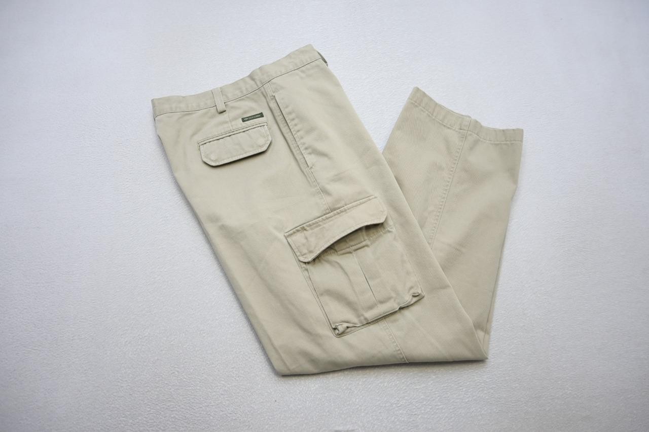 Classic Fit Flat Beige Mens Size 36 X 32